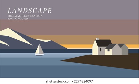 landscape background minimal  illustration background vector landscape 