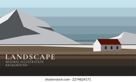 fondo de paisaje mínimo ilustración de fondo vectorial 