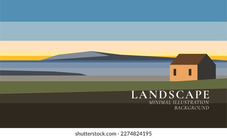 landscape background minimal  illustration background vector landscape 