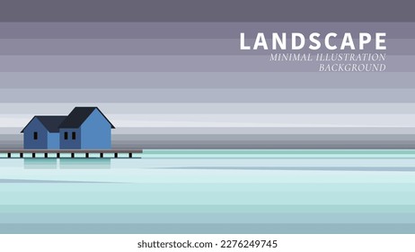 fondo de paisaje mínimo ilustración de fondo vectorial 