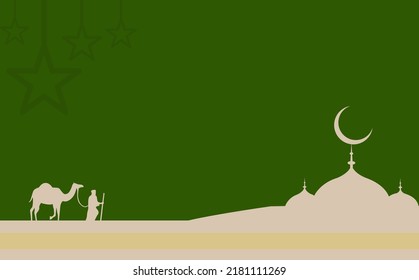 Landscape background mosque in islamic new year for backdrop, banner and greeting card