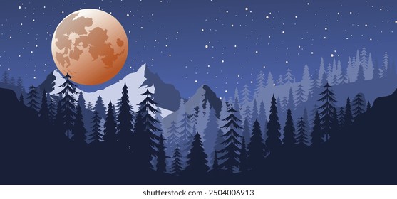 Landscape background mountain this is original illustration please don't reject