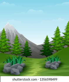 Landscape background with mountains