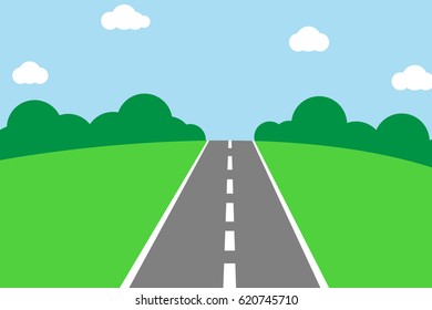 landscape background. nature asphalt road over the field