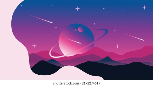 landscape background with pink and purple gradient