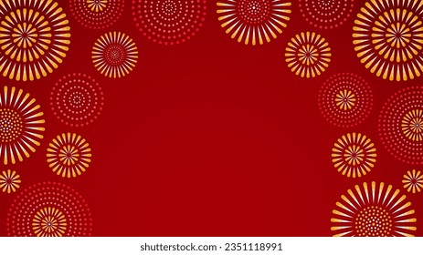 landscape background with red and gold fireworks