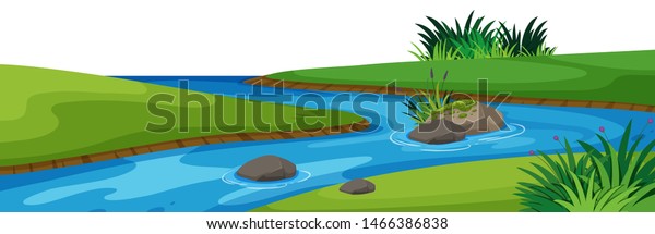 Landscape Background River Park Illustration Stock Vector (Royalty Free ...
