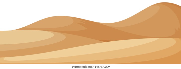 Landscape background with sand and small hills illustration