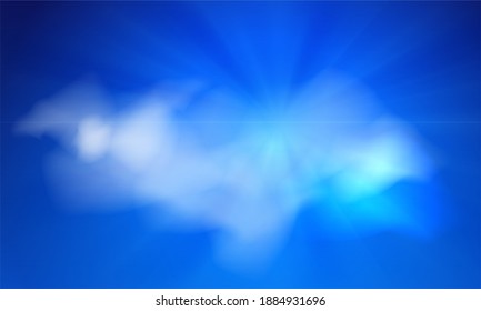 Landscape background sun shining in the day with cloudy blue sky