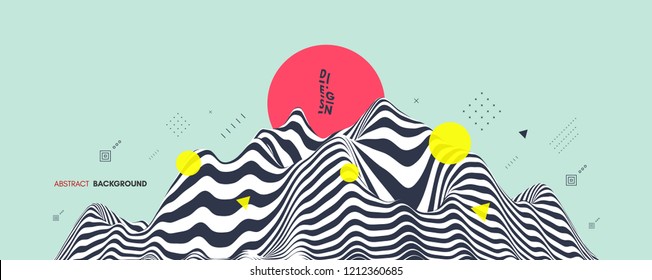 Landscape background. Terrain. Asian vector illustration.