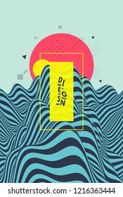 Landscape background. Terrain. Asian vector illustration.