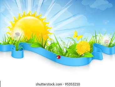 Landscape background, vector