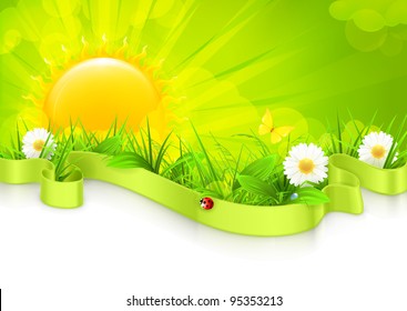 Landscape background, vector