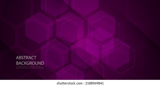 Landscape banner background for social media cover design in dark pink purple color, presentation background, tech banner.Eps10 vector