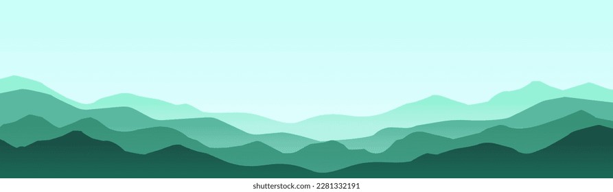 Pancarta paisajista. El paisaje de montaña. Fondo del vector horizontal.