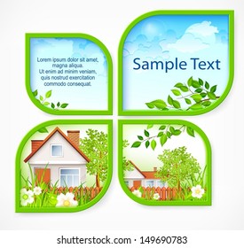 Landscape banners with section for text, vector illustration