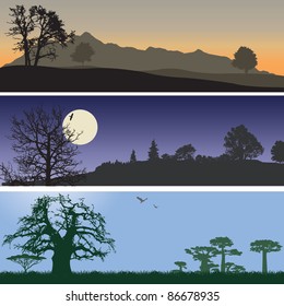 Landscape banners. Vector illustration