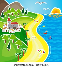   Landscape beach and country