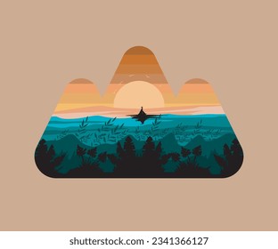 landscape beach design outdoor vector