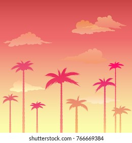 Landscape of the beach in Miami.
