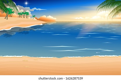 landscape of the beach in morning