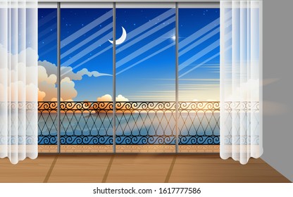 landscape of the beach in the morning at the house
