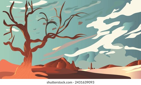 landscape beautiful view tree sky dessert 