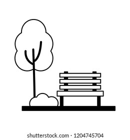 landscape bench tree park nature