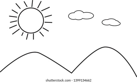Landscape Black Line Vector. Illustration vector