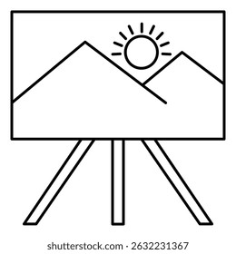 Landscape black Painting icon design