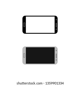 Landscape Black and White Smartphone simple icon Flat Design - Vector