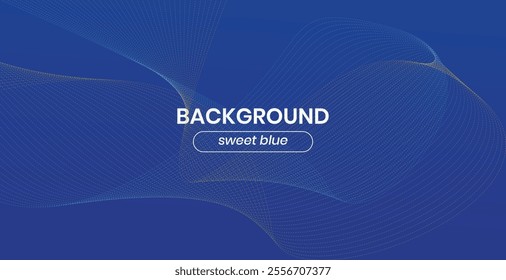 Landscape blue background with soft waves, abstract background with glass effect particles