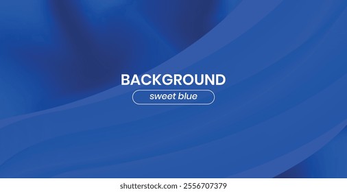 Landscape blue background with soft waves, abstract background with glass effect particles