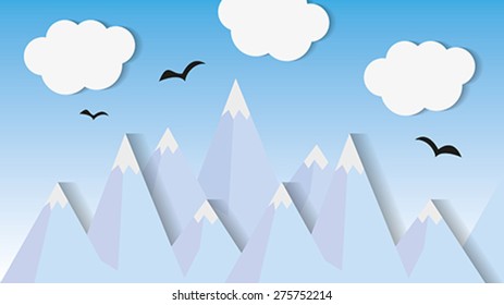 landscape with blue mountains, EPS10