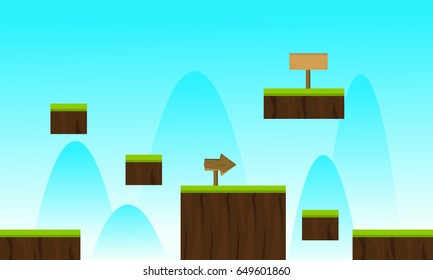 Landscape blue sky game background