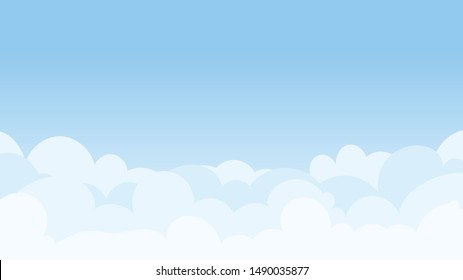 Landscape blue sky and white clouds on sunny day.Sky and cloud background.cartoon sky concetp.Vector illustration