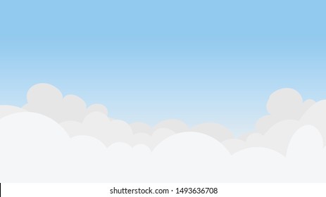 Landscape blue sky and white clouds on sunny day.Sky and cloud background.cartoon sky concetp.Vector illustration