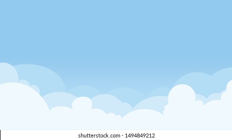 Landscape blue sky and white clouds on sunny day.Sky and cloud background.cartoon sky concept.Vector illustration