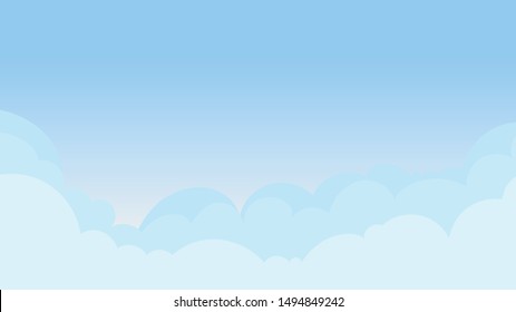 Landscape blue sky and white clouds on sunny day.Sky and cloud background.cartoon sky concetp.Vector illustration