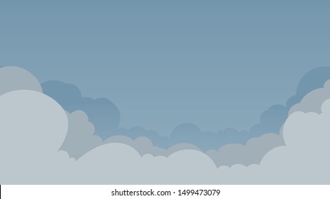 Landscape blue sky and white clouds on sunny day.Sky and cloud background.cartoon sky concetp.Vector illustration