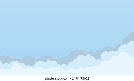 Landscape blue sky and white clouds on sunny day.Sky and cloud background.cartoon sky concetp.Vector illustration
