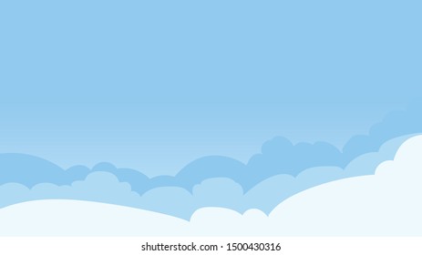 Landscape blue sky and white clouds on sunny day.Sky and cloud background.cartoon sky concetp.Vector illustration