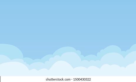 Landscape blue sky and white clouds on sunny day.Sky and cloud background.cartoon sky concetp.Vector illustration