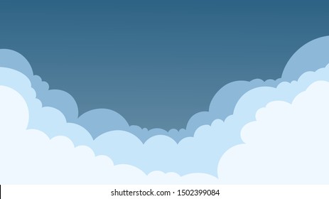 Landscape blue sky and white clouds on sunny day.Sky and cloud background.cartoon sky concetp.Vector illustration