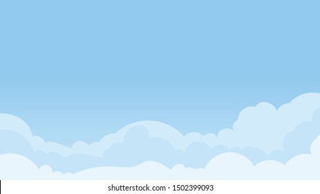 Landscape blue sky and white clouds on sunny day.Sky and cloud background.cartoon sky concetp.Vector illustration
