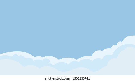 Landscape blue sky and white clouds on sunny day.Sky and cloud background.cartoon sky concetp.Vector illustration