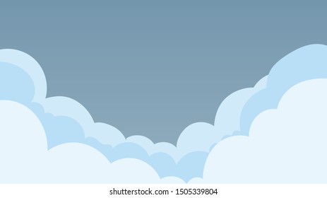 Landscape blue sky and white clouds on sunny day.Sky and cloud background.cartoon sky concetp.Vector illustration