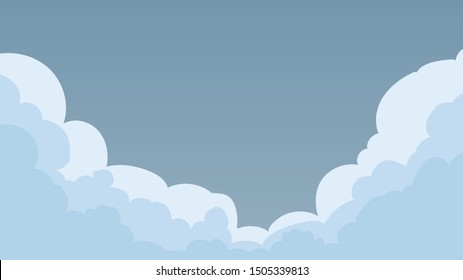 Landscape blue sky and white clouds on sunny day.Sky and cloud background.cartoon sky concetp.Vector illustration
