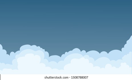 Landscape blue sky and white clouds on sunny day.Sky and cloud background.cartoon sky concetp.Vector illustration