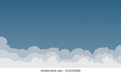 Landscape blue sky and white clouds on sunny day.Sky and cloud background.cartoon sky concetp.Vector illustration